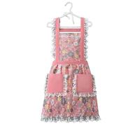 Tablier de cuisine en dentelle résistant à l ' huile pour, salopette en toile, vêtements de travail de cuisine pour restaurant, café avec poche, tablier de travail de chef princesse avec sangles