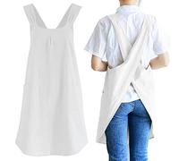 Tablier de cuisine en lin japonais avec poches pour homme - Blanc