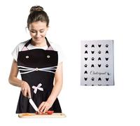 Tablier de Cuisine Femme Motif Chat Noir Gants Maniques Anti Chaleur Four Torchon Idée Cadeau Humour Rigolo Drole Design Fantaisie Chic Adulte Fille Maman Anniversaire (Tablier et torchon)