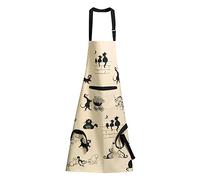 Tablier de cuisine imprimé Dubout 3 chats beige 72 x 85 cm Winkler