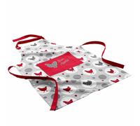Tablier de Cuisine Imprimé Suzette 84cm Rouge & Gris