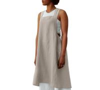 Tablier de cuisine japonais lin et coton 90x103 cm collection MATTIS beige naturel