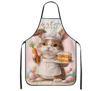 Tablier de cuisine motif lapin de Pâques pour adulte, tablier de cuisine lavable pour la cuisson au barbecue, pêche, 24x31 Inch
