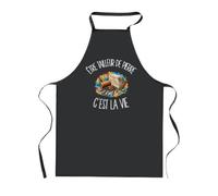 Tablier de Cuisine Noir Être tailleur de pierre c'est la vie | Coton 90 × 60 cm Cou Ajustable Nouage dans le Dos | Pâtisserie Barbecue Atelier | Cadeau Artisan D'art Homme Femme Fête des Pères
