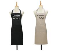 Tablier de cuisine personnalisé pour femme et homme, tablier de travail pour grillades, restaurants, bars, cafés, salons de beauté, salons de manucure, avec design de logo Black