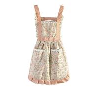 Tablier de cuisine style princesse imprimé floral avec deux poches avant et bretelles