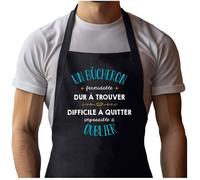 Tablier de cuisine - Un bûcheron Formidable Homme - Noir - Coton résistant - Polyvalent (cuisine, barbecue, jardinage)