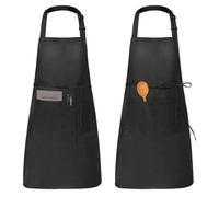 Tablier de Cuisine - YOLISTAR - Noir - 2 Pack - Imperméable - Réglable avec Poches