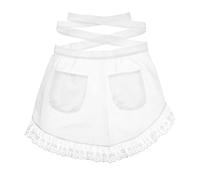 Tablier De Poche En Pur Coton Tablier Blanc Avec Poches En Coton Blanc Court De Taille Tendance De Chef De Cuisine Robe Pour Femme