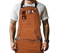 Tablier de protection double face en polaire avec propriétés ignifuges pour travaux de soudage et de menuiserie (Camel)