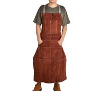 Tablier de soudage en cuir pour homme avec 6 poches en cuir de vache dense résistant à la chaleur et aux flammes pour applications intensives (60 cm x 105 cm)