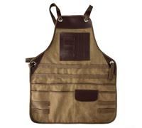 Tablier de soudage robuste avec bretelles croisées dans le dos, tablier de travail en toile épaisse pour homme et femme, résistant à l'usure pour les forgerons, alternative au cuir avec poches