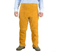 Tablier de soudeur en cuir avec cuir de vache ignifuge, taille à boucle réglable, jambes fendues pour plus de sécurité et de mobilité dans les environnements d'atelier