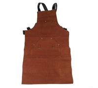 Tablier de soudure en cuir robuste résistant à la chaleur ignifuge avec bandoulière réglable et poches rivetées pour forgerons, métallurgistes, menuisiers, équipement de sécurité marron, 60 x 90 cm