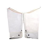 Tablier de soudure, Manchon de soudeur professionnel 60 cm en cuir de vachette fendu, protection contre les flammes.(blanc)