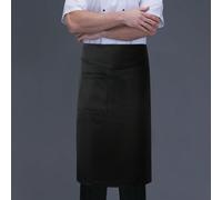 Tablier demi-tablier de chef d'hôtel noir et blanc unisexe pour restaurant, café et travail Taille UniqueUnicolorePolyester