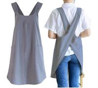 Tablier - Dos croisé - Coton japonais - Poches - Gris