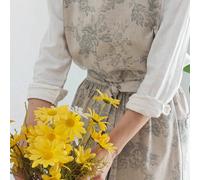 Tablier élégant de style coréen pour femmes, tablier en coton et lin imperméable, tablier de cuisine sans manches de style japonais-coréen avec lien à la taille, tenue de travail pour la cuisine, conv