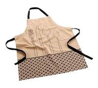 Douceur d'Intérieur – Tablier Cuisiline – Coton recyclé imprimé – 60 x 84 cm – Beige