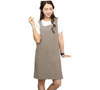 Tablier en croix avec bretelles en forme de X en coton et lin doux Style japonais Couleur unie