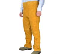 Tablier en cuir fendu jaune 90 cm de long ignifuge | Cuir fendu, résistant à la chaleur jusqu'à haute température, ignifuge, idéal pour le soudage et la construction métallique