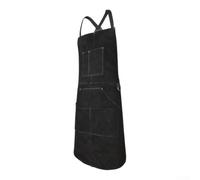 Tablier en cuir résistant à la chaleur 6 poches en cuir de vachette Tablier de soudeur en cuir ignifuge robuste 91,4 cm Noir Tablier de barbecue en cuir avec compartiment pour téléphone portable 6