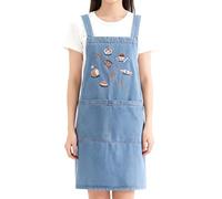 Tablier en jean pour femme - Vêtements de jardinage avec poches - de pâtisserie à domicile | Pour barmen, boucher, baristas, cuisine, restaurant, barbecue, artistes, peintures, jardiniers