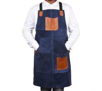 Tablier en non-tissé double face avec insert en cuir PU et réglable pour soudure menuiserie cuisine vêtements de protection robustes 1 pièce(B)