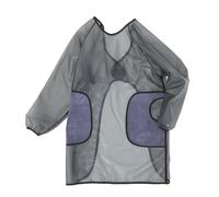 Tablier en PVC Transparent avec Manches Longues, Noir, Unisexe | Deux Poches Essuyables, Dos en Maille et Fermeture Auto-agrippante, Usage la Cuisine et Vaisselle