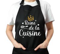 Tablier femme coton ajustable - Reine de la cuisine