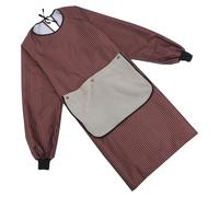 Tablier Imperméable de Travail à Rayures, Manches Longues, Café | Polyester, Nettoyage Facile et Séchage Rapide, Bretelle Réglable, pour Barbecue Intérieur