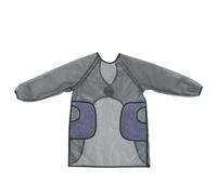 Tablier Imperméable Transparent à Manches Longues pour Hommes et Femmes | PVC Noir, Deux Poches Essuie-mains, Dos en Maille et Fermeture à Scratch