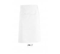 Tablier mi-long - SOL S - 88020 - Blanc - Taille unique 90x65 cm - Lavable à 60°C