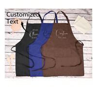 Tablier personnalisé brodé avec nom, tablier de chef de cuisine pour hommes et femmes, tablier de travail en canevas avec poches, tablier de cuisine brodé pour barbecue, barman et grillade, cadeau att