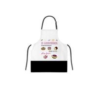 Enesco - Tablier pour adulte à nouer - Gourmandise BLANC ET NOIR G