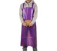 Tablier robuste en PVC imperméable et résistant à l'huile - Protection de boucher de cuisine avec col réglable - Taille XL 110 x 80 cm pour barbecue, garage, jardinage (jaune)