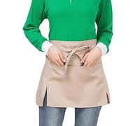 Tabliers De Cuisine Avec 3 Poches Tablier Serveur Demi Tablier De Cuisine Pour Restaurant Chef Serveur Barista Barbecue Café Tablier Pour Hommes Femmes (Beige)