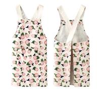 Tabliers de Cuisine pour Femmes, Tablier de Style Japonais avec Poches, Fleuriste, café, Artisanat, Taille, Rose