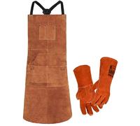 Tabliers de soudure en cuir avec 6 poches, réglables de la taille M à XXL, couleur marron