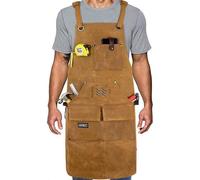 Tabliers de travail pour hommes, robustes, réglables, tailles M à XXL, couleur marron, en toile cirée, avec 10 poches