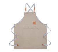 Tabliers Toile Imperméable, Tabliers de Travail avec 4 Poches, Tablier de Chef Cuisine Long, Tablier de Travail avec Dos Croisé Réglable, Tabliers de Barbecue Hommes Femmes pour Café/Serveurs