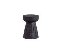 Tabouret Ø28x40 cm bois de paulownia noir Borre