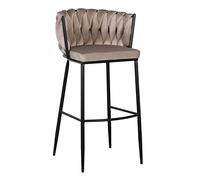 Tabouret 57 x 57 x 104 cm Tissu Synthétique Noir Beige Métal