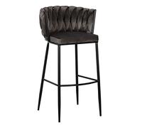 Tabouret 57 x 57 x 104 cm Tissu Synthétique Noir Gris Métal
