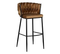 Tabouret 57 x 57 x 104 cm Tissu Synthétique Noir Métal Marron