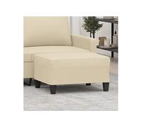 vidaXL Repose-Pied Pouf de Chambre à Coucher Tabouret de Canapé Meuble de Salle de Séjour Maison Intérieur Crème 70x55x41 cm Tissu