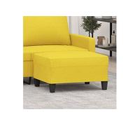 vidaXL Repose-Pied Pouf de Chambre à Coucher Tabouret de Canapé Meuble de Salle de Séjour Maison Intérieur Jaune Clair 70x55x41 cm Tissu