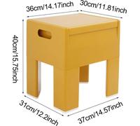 Tabouret à chaussures avec espace de rangement - Tabouret bas - Plastique ABS - 40 × 37 × 31 cm - Design moderne - Assemblage requis - Multifonctionnel - Kaki (Golden Wheat)