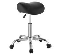 Tabouret à dossier avec roulettes, capacité de poids de 226,8 kg, hauteur réglable, siège ergonomique en cuir PU, tabouret pivotant à 360° pour salon de coiffure, spa, bar, maison, secteur médical et