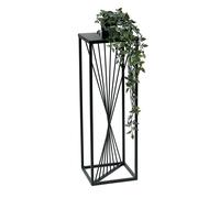 DanDiBo Tabouret pour fleurs Métal Noir Angulaire 70 cm Porte-fleurs Table d'appoint 96457 Colonne pour fleurs Design Moderne Porte-plantes Tabouret pour plantes
